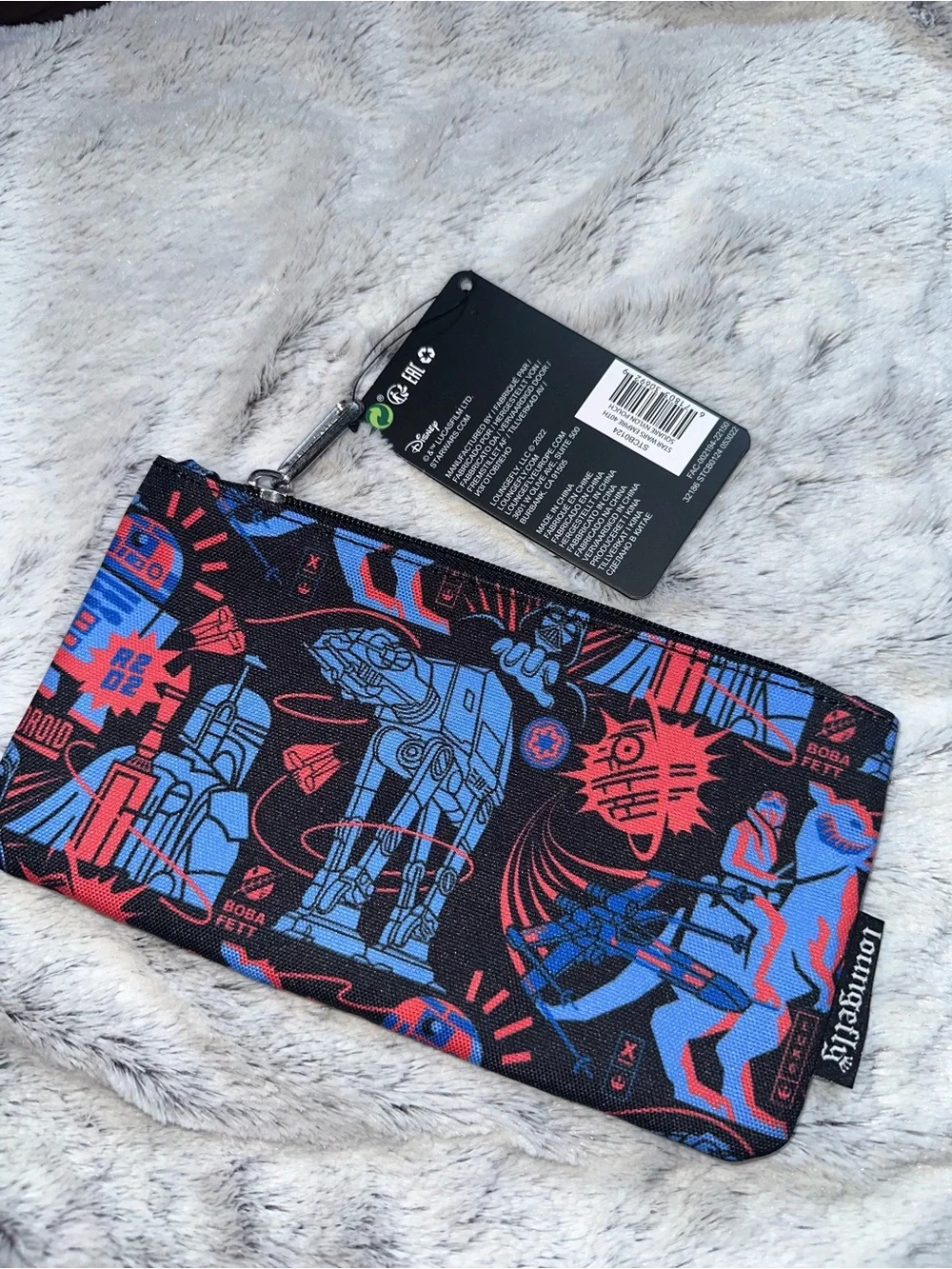Loungefly Star Wars Black Blue & Red Graphic Toiletry Pouch